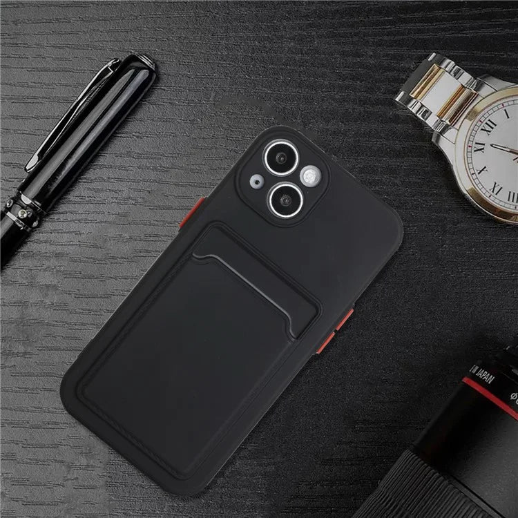 For iPhone 14 TPU Case Flexible Phone Cover with Back Card Slot