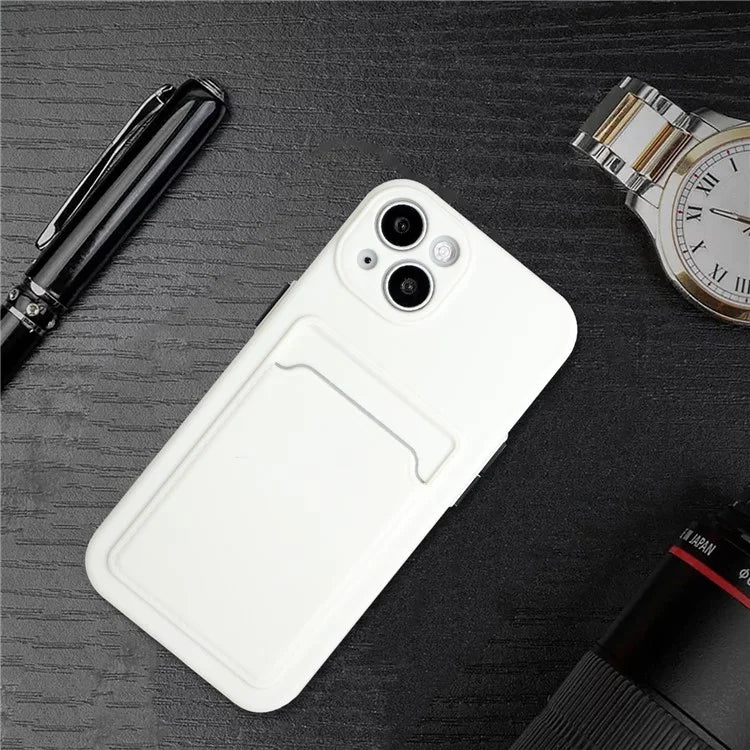 For iPhone 14 TPU Case Flexible Phone Cover with Back Card Slot