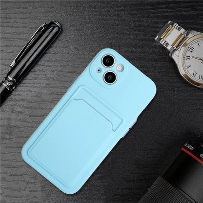 For iPhone 14 TPU Case Flexible Phone Cover with Back Card Slot