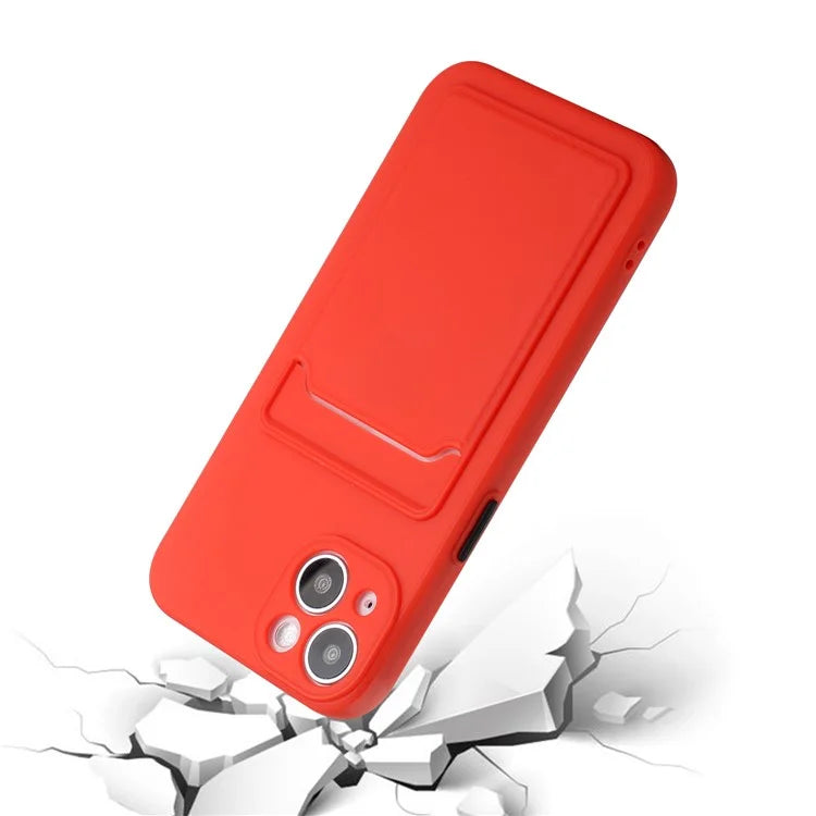 For iPhone 14 TPU Case Flexible Phone Cover with Back Card Slot