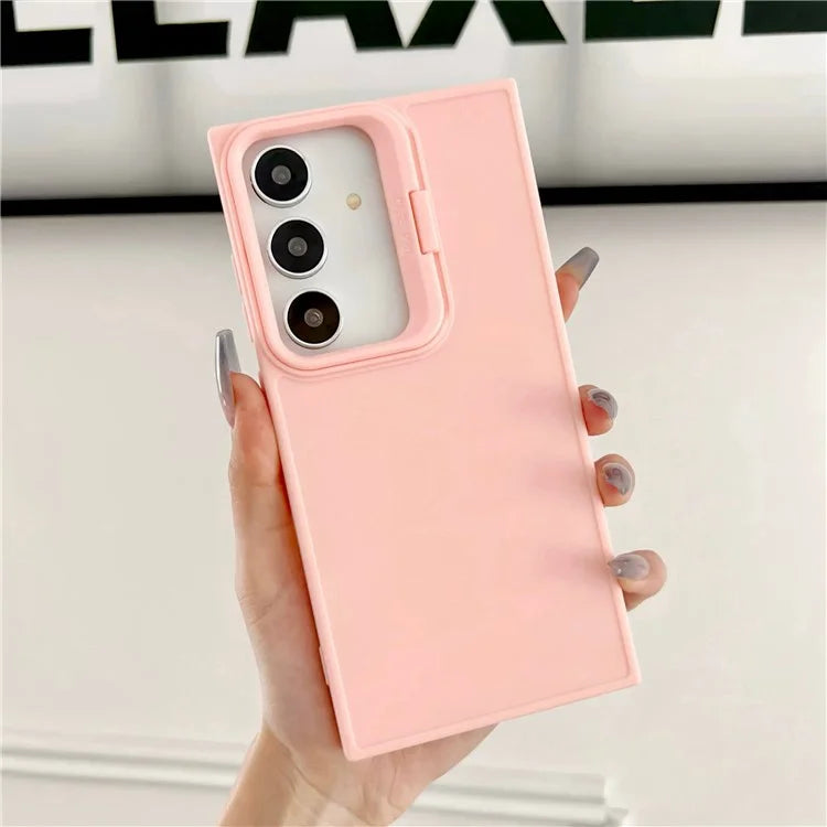 For Samsung Galaxy A54 5G TPU Case Lens Frame Kickstand Skin-Touch Cover