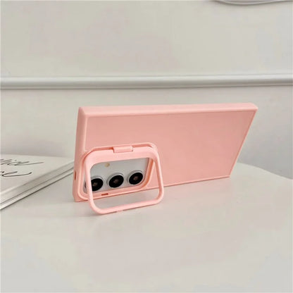 For Samsung Galaxy A54 5G TPU Case Lens Frame Kickstand Skin-Touch Cover