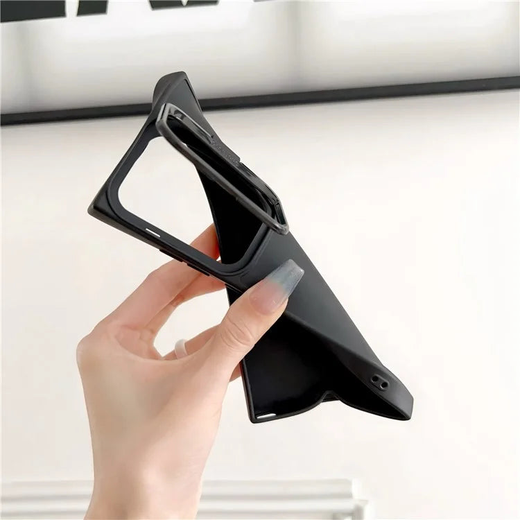 For Samsung Galaxy A54 5G TPU Case Lens Frame Kickstand Skin-Touch Cover