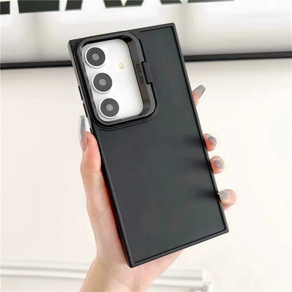 For Samsung Galaxy A54 5G TPU Case Lens Frame Kickstand Skin-Touch Cover