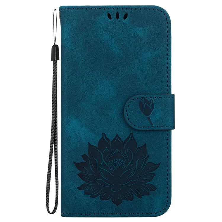 For Oppo K12x 5G (China) / OnePlus Nord CE4 Lite 5G Phone Case Lotus Imprint Leather Stand Wallet Cover