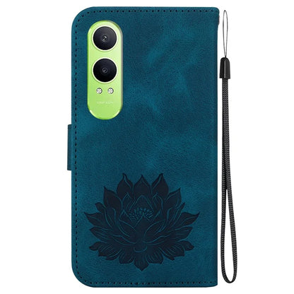 For Oppo K12x 5G (China) / OnePlus Nord CE4 Lite 5G Phone Case Lotus Imprint Leather Stand Wallet Cover