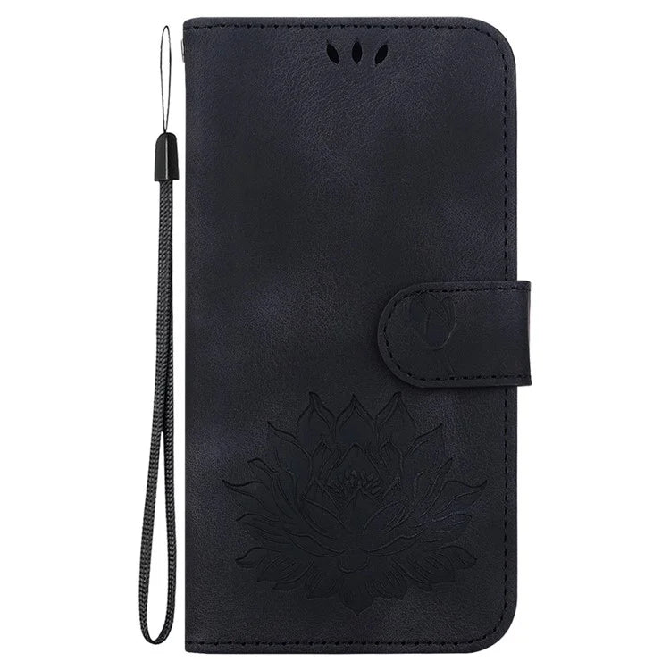 For Oppo K12x 5G (China) / OnePlus Nord CE4 Lite 5G Phone Case Lotus Imprint Leather Stand Wallet Cover