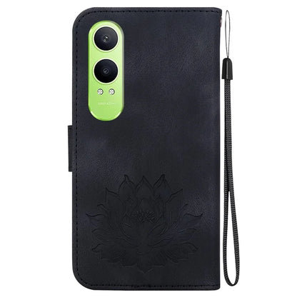 For Oppo K12x 5G (China) / OnePlus Nord CE4 Lite 5G Phone Case Lotus Imprint Leather Stand Wallet Cover