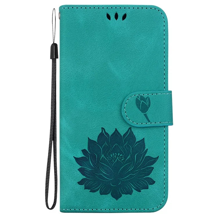 For Oppo K12x 5G (China) / OnePlus Nord CE4 Lite 5G Phone Case Lotus Imprint Leather Stand Wallet Cover