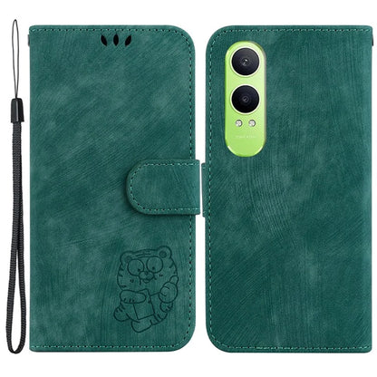 For Oppo K12x 5G (China) / OnePlus Nord CE4 Lite 5G Stand Case Cute Tiger Imprint Leather Wallet Phone Cover