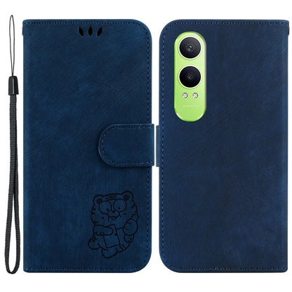 For Oppo K12x 5G (China) / OnePlus Nord CE4 Lite 5G Stand Case Cute Tiger Imprint Leather Wallet Phone Cover