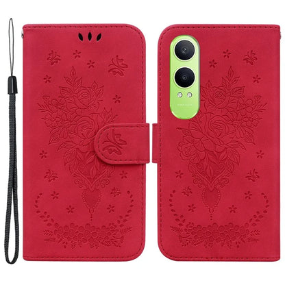 For Oppo K12x 5G (China) / OnePlus Nord CE4 Lite 5G Wallet Case PU Leather Phone Cover Butterfly Flower Imprint