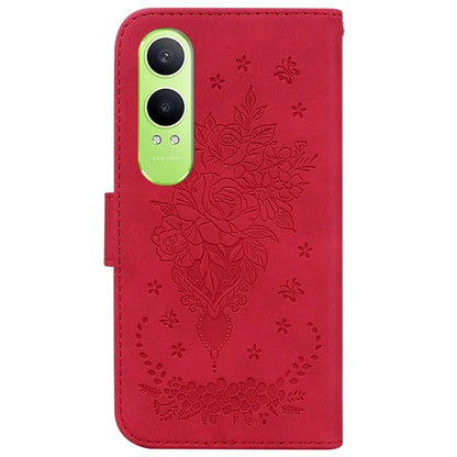 For Oppo K12x 5G (China) / OnePlus Nord CE4 Lite 5G Wallet Case PU Leather Phone Cover Butterfly Flower Imprint