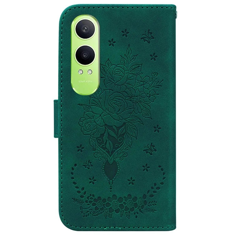 For Oppo K12x 5G (China) / OnePlus Nord CE4 Lite 5G Wallet Case PU Leather Phone Cover Butterfly Flower Imprint