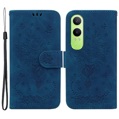 For Oppo K12x 5G (China) / OnePlus Nord CE4 Lite 5G Wallet Case PU Leather Phone Cover Butterfly Flower Imprint