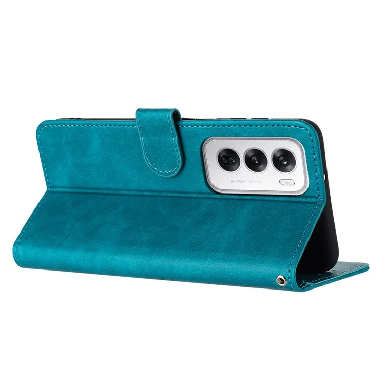 For Oppo Reno12 5G (Global) Case with Card Holder Calf Texture Leather Phone Cover