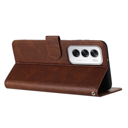 For Oppo Reno12 5G (Global) Case with Card Holder Calf Texture Leather Phone Cover
