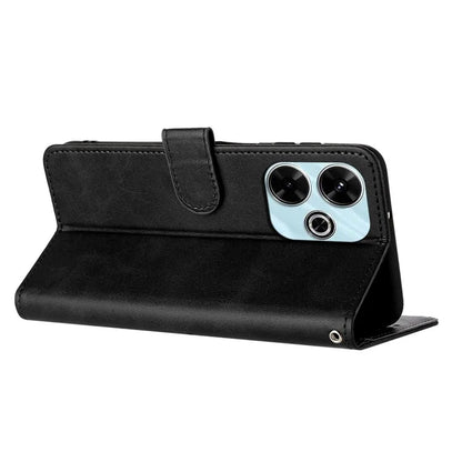 For Xiaomi Redmi 13 5G / 13 4G / Note 13R 5G / Poco M6 4G Case Folio Flip PU Leather Phone Cover Calf Texture
