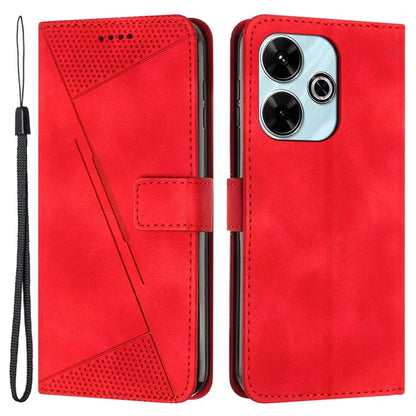 For Xiaomi Redmi 13 5G / 13 4G / Note 13R 5G / Poco M6 4G Case Triangle Imprinted Leather Stand Phone Cover