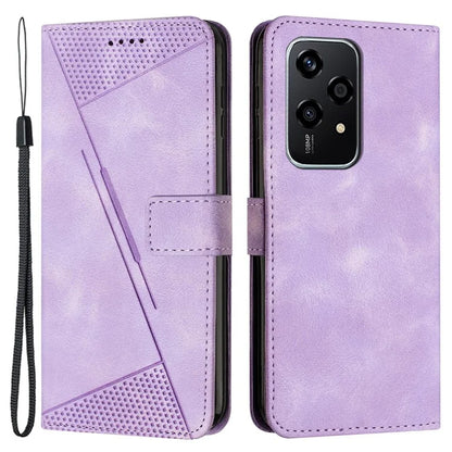 For Honor 200 Lite Wallet Cover Triangle Pattern Leather Phone Case