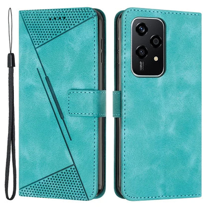 For Honor 200 Lite Wallet Cover Triangle Pattern Leather Phone Case