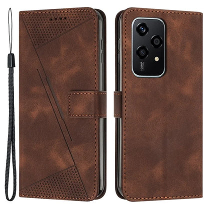 For Honor 200 Lite Wallet Cover Triangle Pattern Leather Phone Case