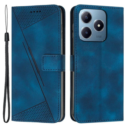 For Realme C63 4G / C61 4G / Note 60 Case Triangle Leather Phone Cover Stand Wrist Strap