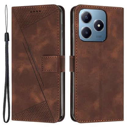 For Realme C63 4G / C61 4G / Note 60 Case Triangle Leather Phone Cover Stand Wrist Strap
