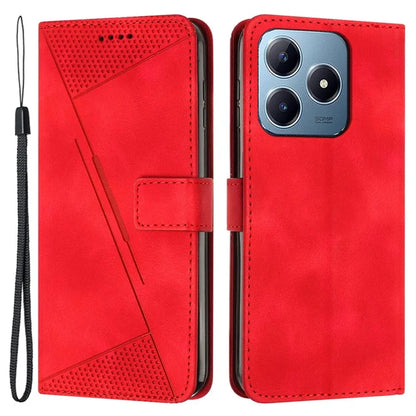 For Realme C63 4G / C61 4G / Note 60 Case Triangle Leather Phone Cover Stand Wrist Strap