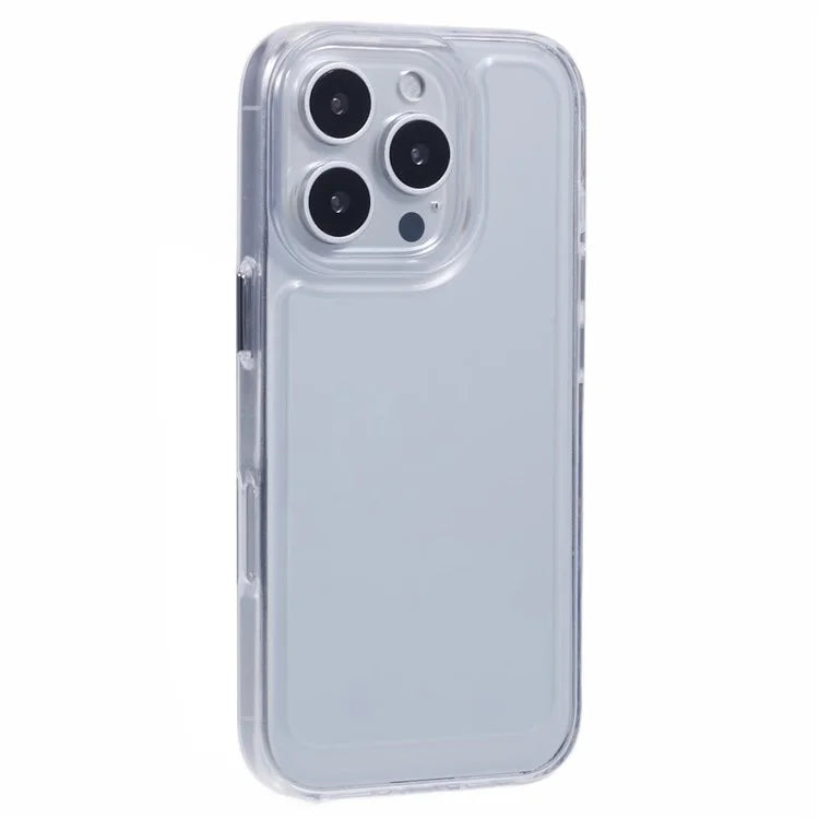 For iPhone 16 Pro Max Case Soft TPU Frame Hard PC Back Phone Cover 2.0mm Thick