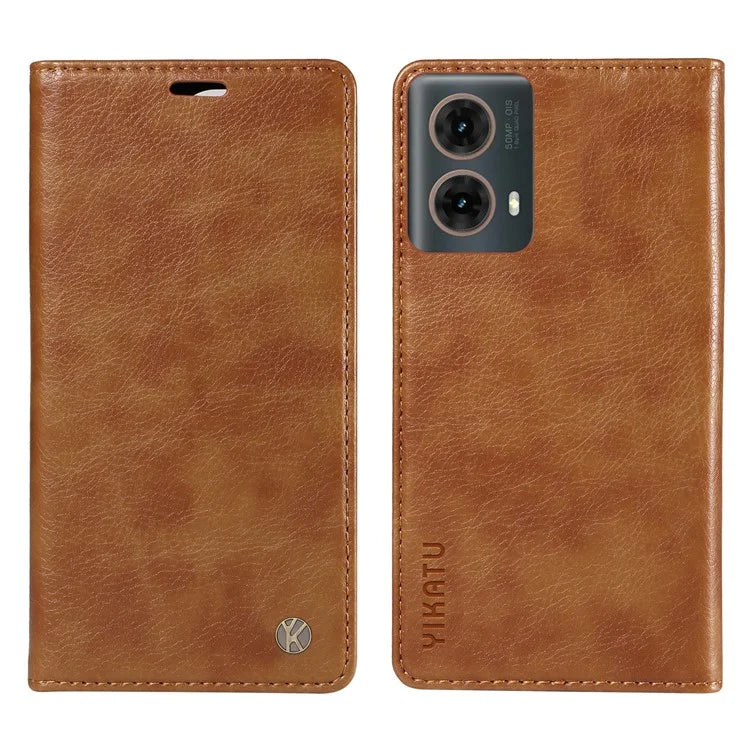 YIKATU YK-006 For Motorola Moto G85 5G / S50 Neo 5G Wallet Case Litchi Texture Leather Phone Cover