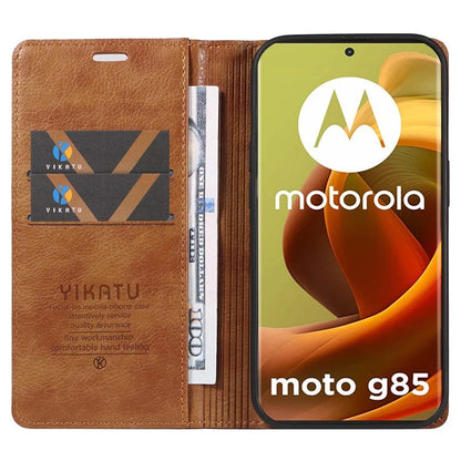 YIKATU YK-006 For Motorola Moto G85 5G / S50 Neo 5G Wallet Case Litchi Texture Leather Phone Cover