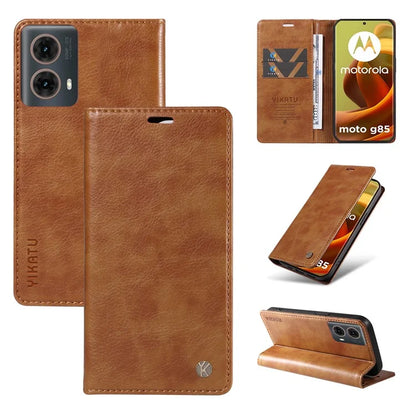 YIKATU YK-006 For Motorola Moto G85 5G / S50 Neo 5G Wallet Case Litchi Texture Leather Phone Cover
