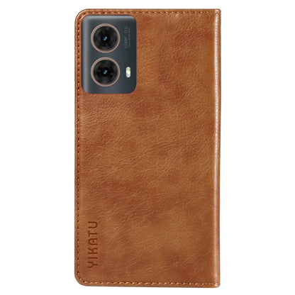 YIKATU YK-006 For Motorola Moto G85 5G / S50 Neo 5G Wallet Case Litchi Texture Leather Phone Cover