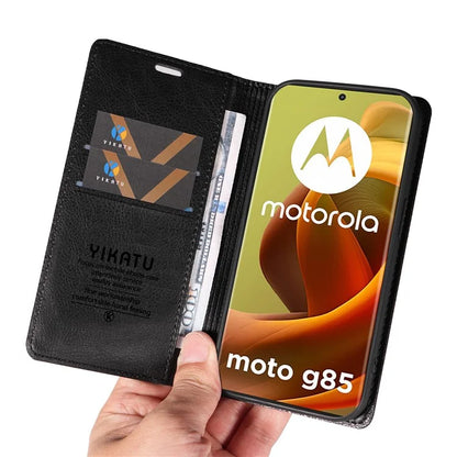 YIKATU YK-006 For Motorola Moto G85 5G / S50 Neo 5G Wallet Case Litchi Texture Leather Phone Cover