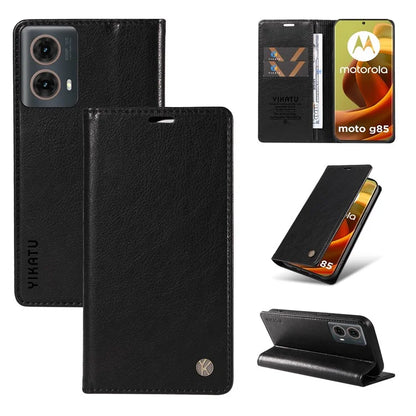 YIKATU YK-006 For Motorola Moto G85 5G / S50 Neo 5G Wallet Case Litchi Texture Leather Phone Cover