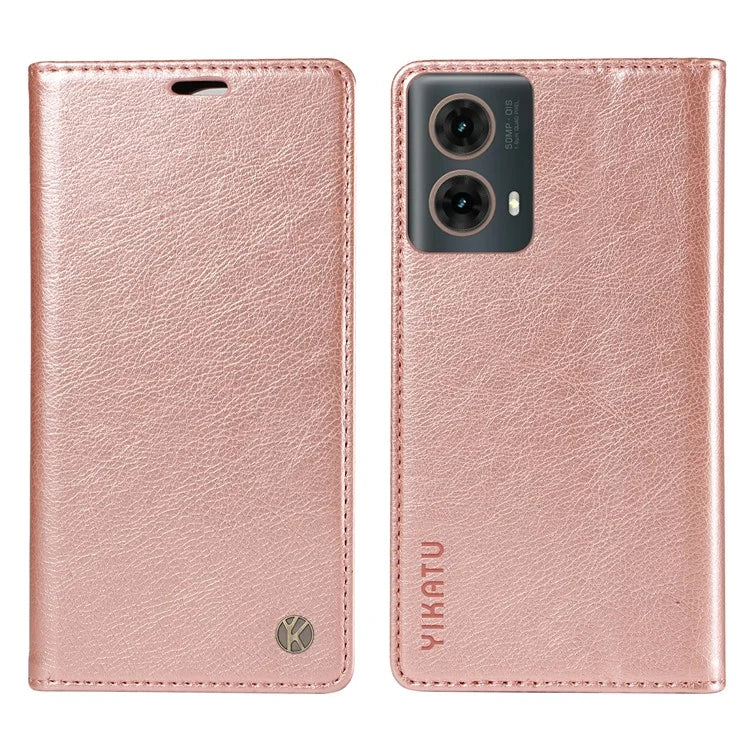 YIKATU YK-006 For Motorola Moto G85 5G / S50 Neo 5G Wallet Case Litchi Texture Leather Phone Cover