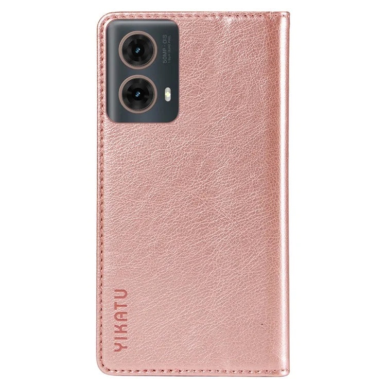 YIKATU YK-006 For Motorola Moto G85 5G / S50 Neo 5G Wallet Case Litchi Texture Leather Phone Cover