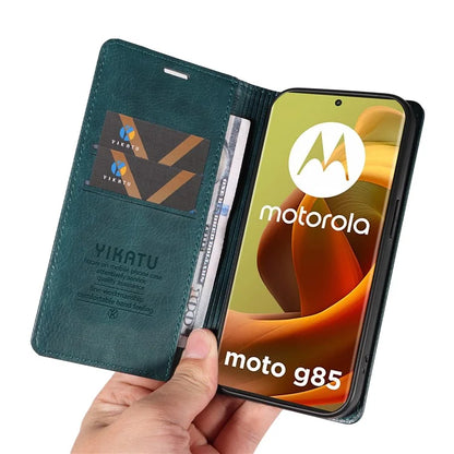 YIKATU YK-006 For Motorola Moto G85 5G / S50 Neo 5G Wallet Case Litchi Texture Leather Phone Cover