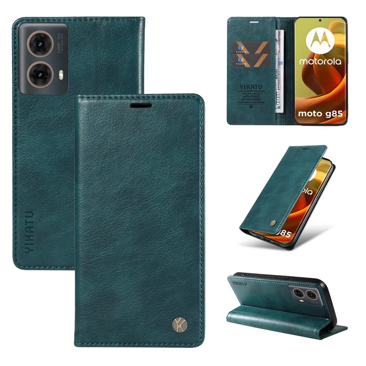 YIKATU YK-006 For Motorola Moto G85 5G / S50 Neo 5G Wallet Case Litchi Texture Leather Phone Cover