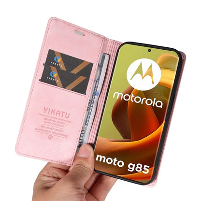 YIKATU YK-006 For Motorola Moto G85 5G / S50 Neo 5G Wallet Case Litchi Texture Leather Phone Cover