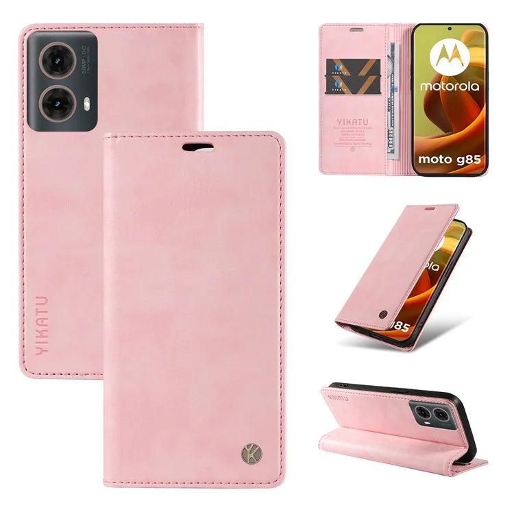 YIKATU YK-006 For Motorola Moto G85 5G / S50 Neo 5G Wallet Case Litchi Texture Leather Phone Cover