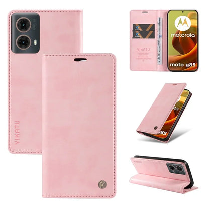YIKATU YK-006 For Motorola Moto G85 5G / S50 Neo 5G Wallet Case Litchi Texture Leather Phone Cover