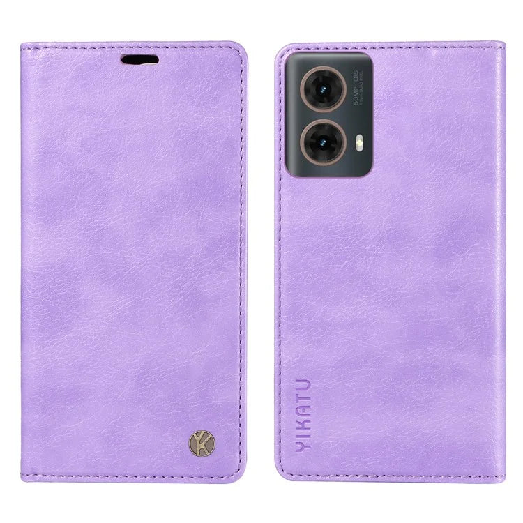 YIKATU YK-006 For Motorola Moto G85 5G / S50 Neo 5G Wallet Case Litchi Texture Leather Phone Cover