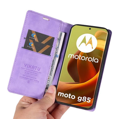 YIKATU YK-006 For Motorola Moto G85 5G / S50 Neo 5G Wallet Case Litchi Texture Leather Phone Cover