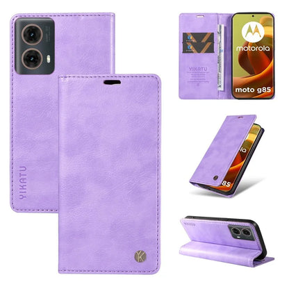 YIKATU YK-006 For Motorola Moto G85 5G / S50 Neo 5G Wallet Case Litchi Texture Leather Phone Cover