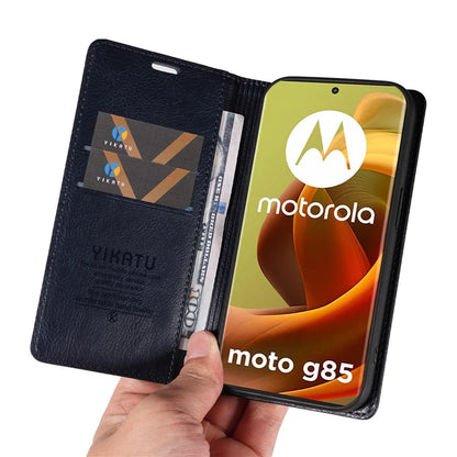 YIKATU YK-006 For Motorola Moto G85 5G / S50 Neo 5G Wallet Case Litchi Texture Leather Phone Cover