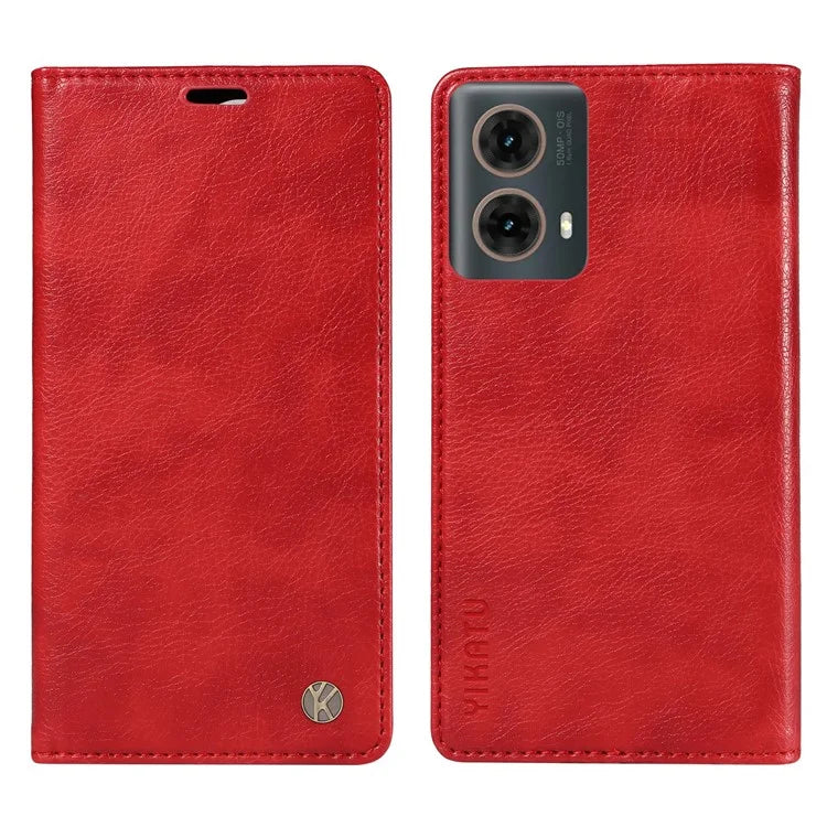 YIKATU YK-006 For Motorola Moto G85 5G / S50 Neo 5G Wallet Case Litchi Texture Leather Phone Cover