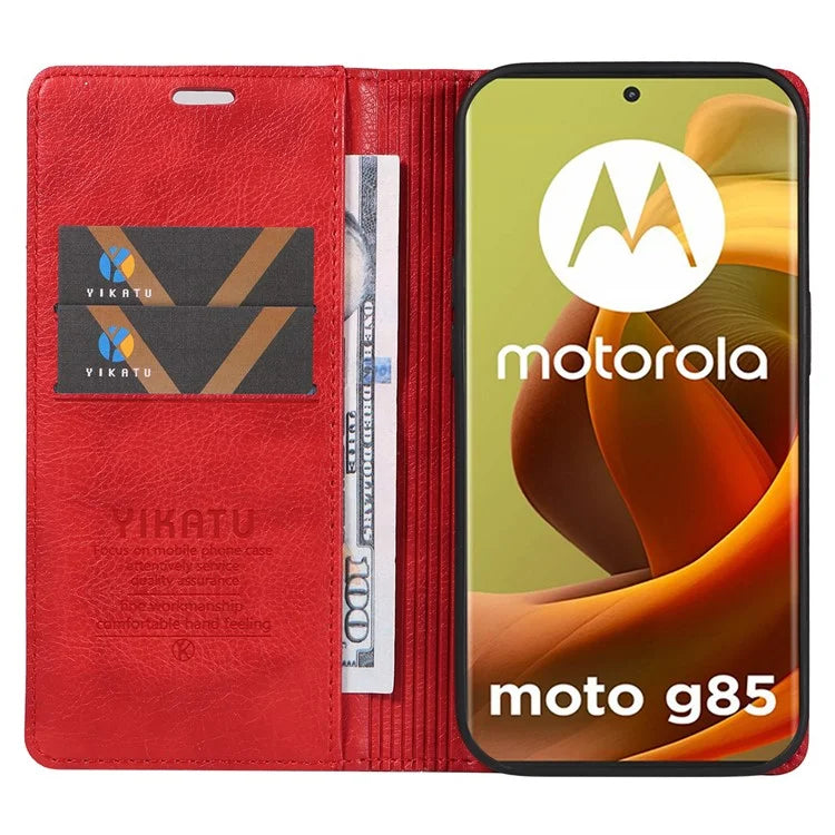 YIKATU YK-006 For Motorola Moto G85 5G / S50 Neo 5G Wallet Case Litchi Texture Leather Phone Cover