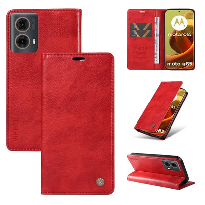 YIKATU YK-006 For Motorola Moto G85 5G / S50 Neo 5G Wallet Case Litchi Texture Leather Phone Cover